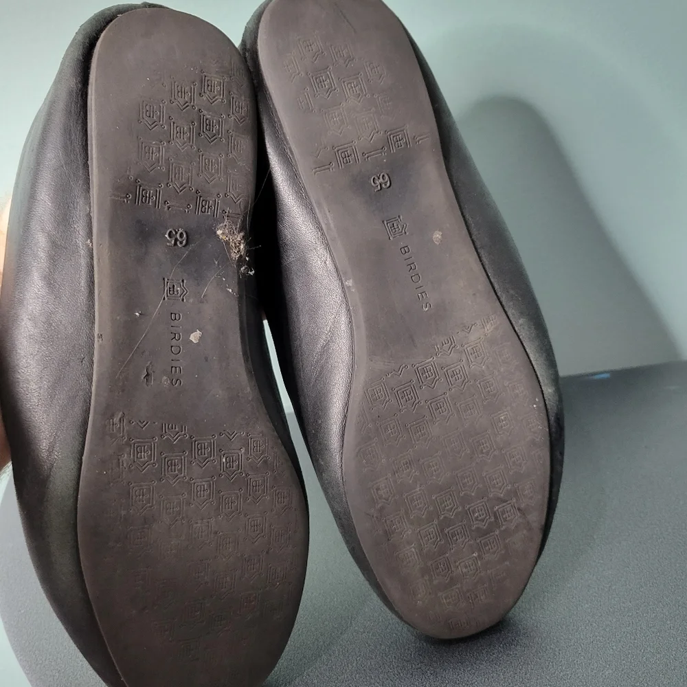 Birdies Minimalist Black Leather Loafers Size 6.5 - Picture 3 of 3